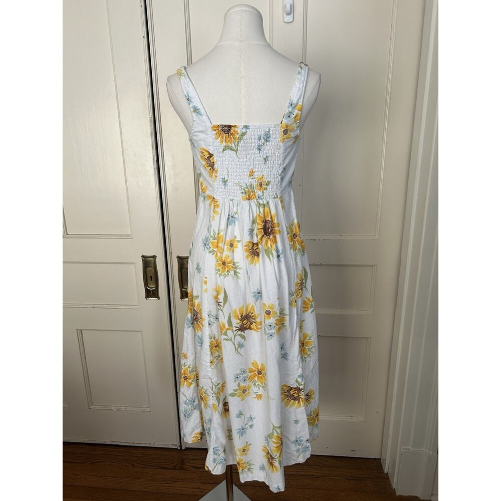 Old Navy Sunflower Linen Blend Sundress Womens Size XS Yellow White Beach Summer - Picture 3 of 8